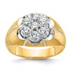 IBGoodman 14k Two-Tone 1 carat Lab Grown Diamond VS/SI+ G+ Complete Men's Cluster Ring