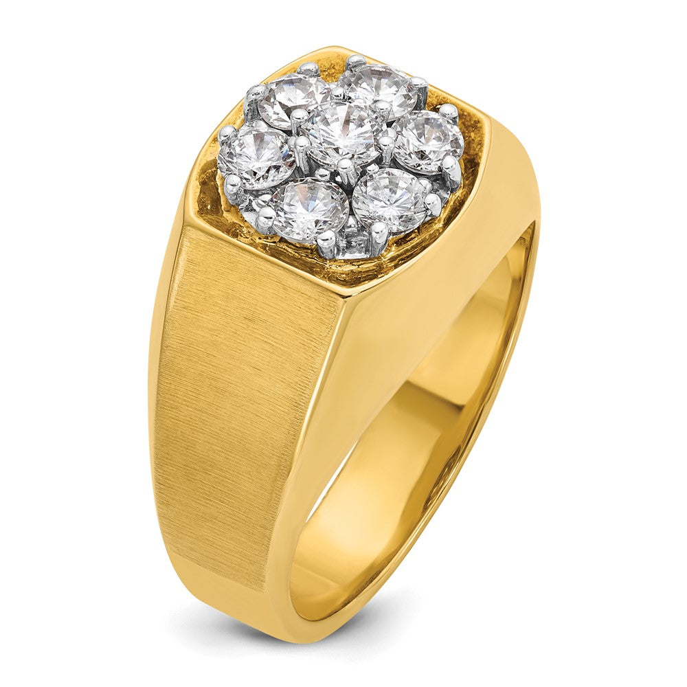 IBGoodman 10k Two-tone Men's Polished and Satin Round 1 Carat A Quality Diamond Cluster Ring