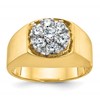 IBGoodman 10k Two-tone Men's Polished and Satin Round 1 Carat A Quality Diamond Cluster Ring