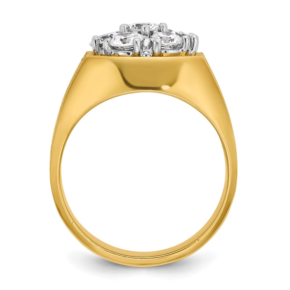 IBGoodman 14k Two-Tone 1 1/2 carat Lab Grown Diamond VS/SI+ G+ Complete Men's Cluster Ring