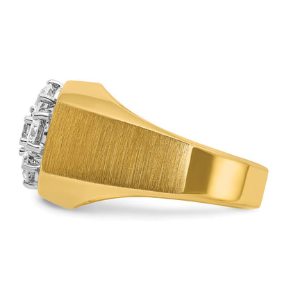 IBGoodman 14k Two-Tone 1 1/2 carat Lab Grown Diamond VS/SI+ G+ Complete Men's Cluster Ring