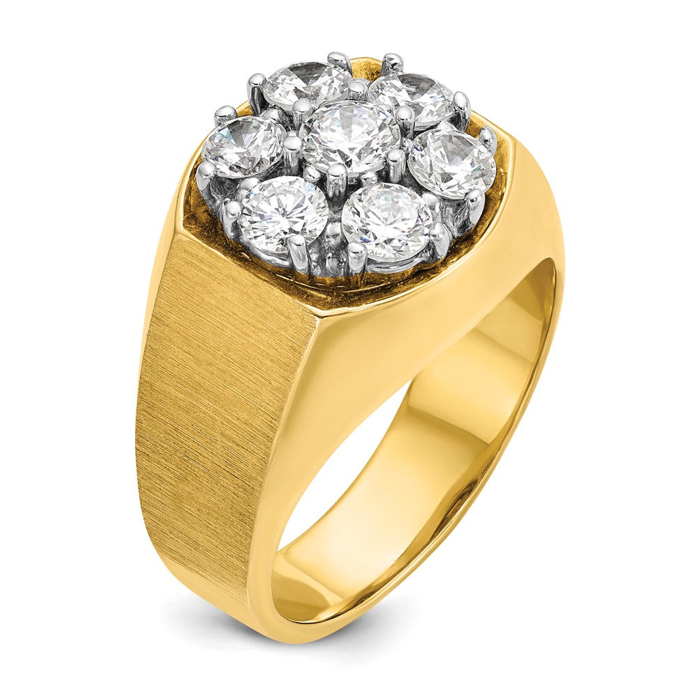 IBGoodman 14k Two-Tone 1 1/2 carat Lab Grown Diamond VS/SI+ G+ Complete Men's Cluster Ring