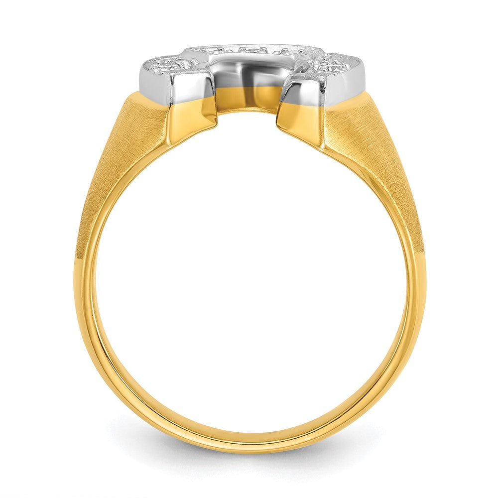 IB Goodman 10k Two-tone Mens Satin Horseshoe Diamond Ring Mounting