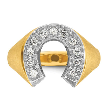 IB Goodman 10k Two-tone Mens Satin Horseshoe Diamond Ring Mounting