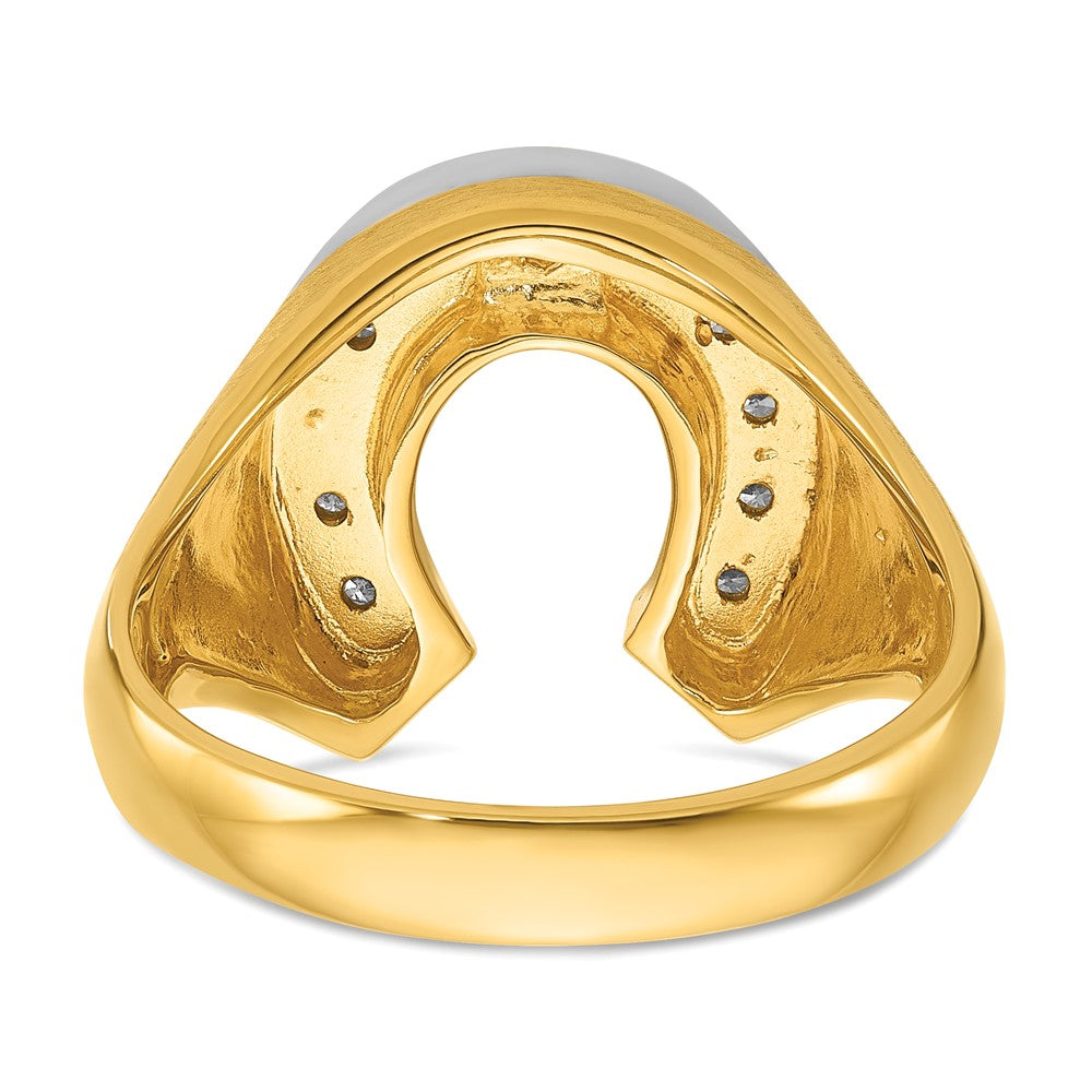 IB Goodman 10k Two-tone Mens Satin Horseshoe Diamond Ring Mounting