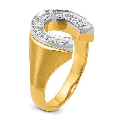 IB Goodman 10k Two-tone Mens Satin Horseshoe Diamond Ring Mounting