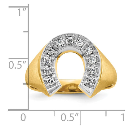IB Goodman 10k Two-tone Mens Satin Horseshoe Diamond Ring Mounting