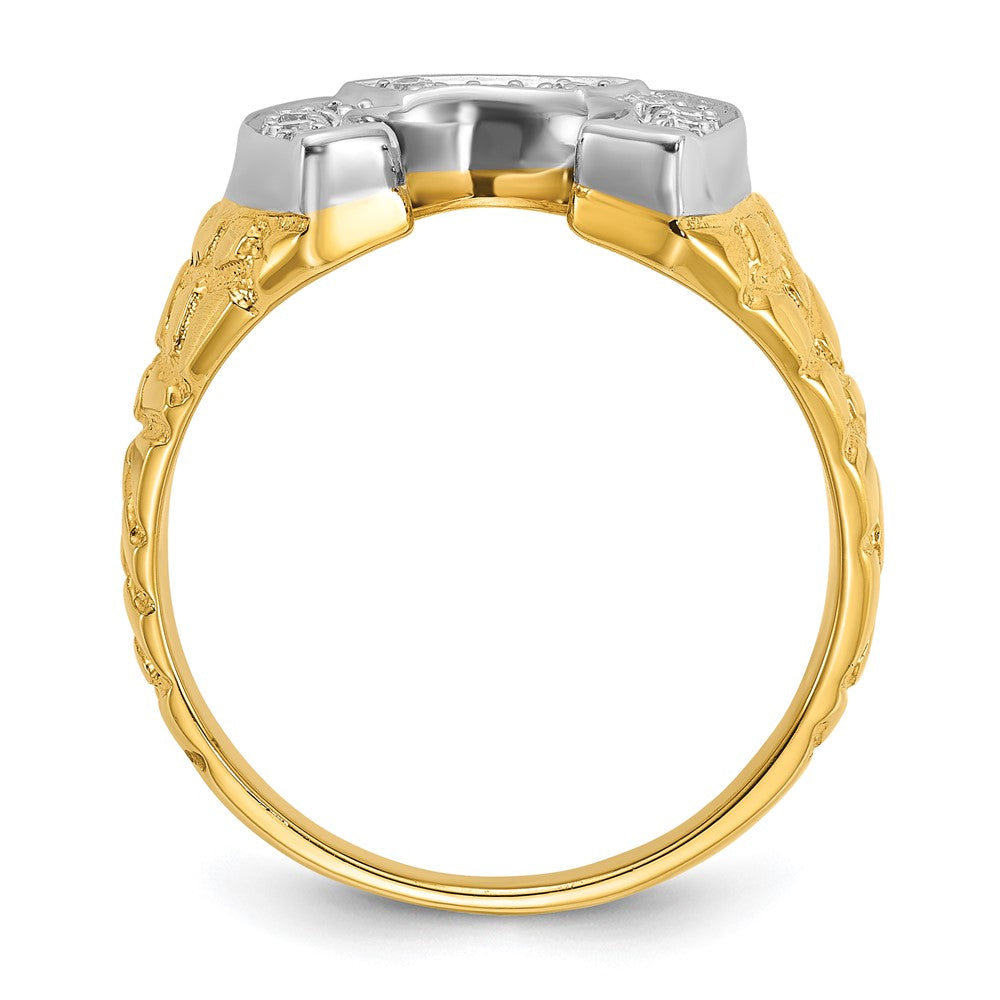 IB Goodman 10k Two-tone Mens Diamond Horseshoe Nugget Ring Mounting