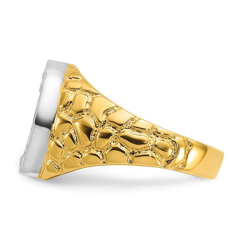 IB Goodman 10k Two-tone Mens Diamond Horseshoe Nugget Ring Mounting