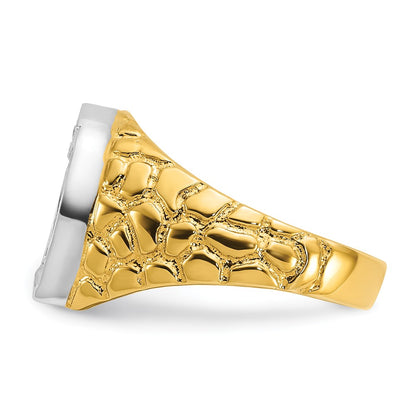 IB Goodman 10k Two-tone Mens Diamond Horseshoe Nugget Ring Mounting
