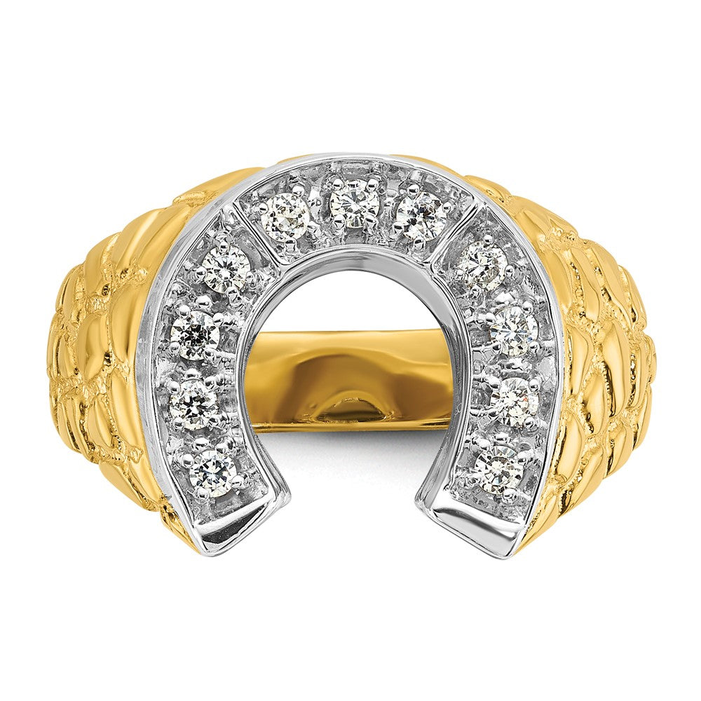 IB Goodman 10k Two-tone Mens Diamond Horseshoe Nugget Ring Mounting