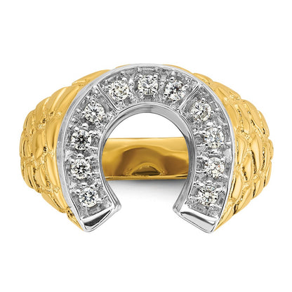 IB Goodman 10k Two-tone Mens Diamond Horseshoe Nugget Ring Mounting