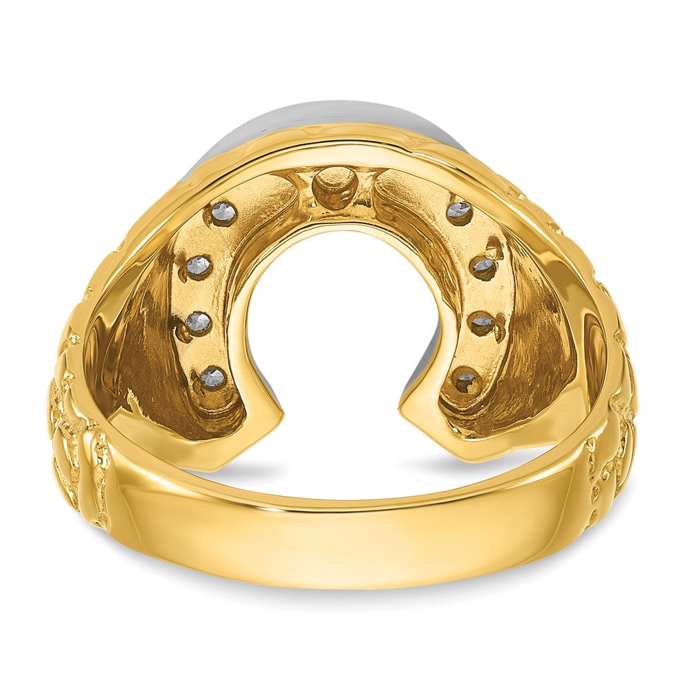 IB Goodman 10k Two-tone Mens Diamond Horseshoe Nugget Ring Mounting