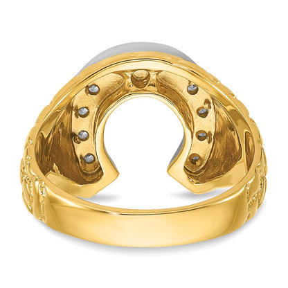 IB Goodman 10k Two-tone Mens Diamond Horseshoe Nugget Ring Mounting