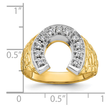 IB Goodman 10k Two-tone Mens Diamond Horseshoe Nugget Ring Mounting