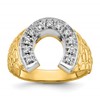 IB Goodman 10k Two-tone Mens Diamond Horseshoe Nugget Ring Mounting