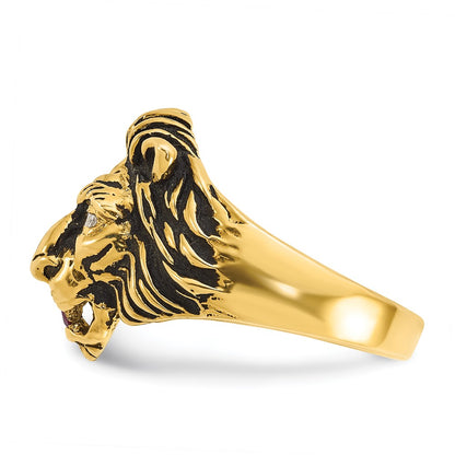 IB Goodman 10k Mens Holds 2-1.7mm Diamonds and 1-2.5mm Gemstone Lion Ring Mounting