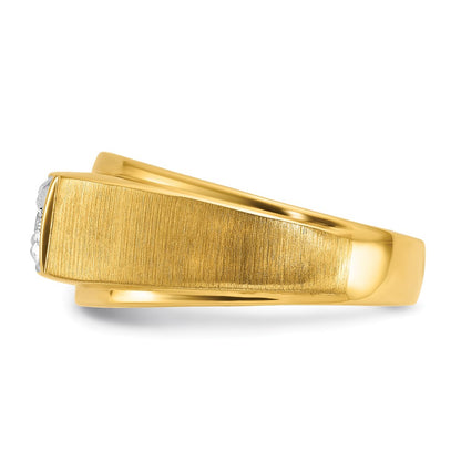 IB Goodman 10k Two-tone Mens Polished and Satin Holds 3.5 Round Stone Ring Mounting