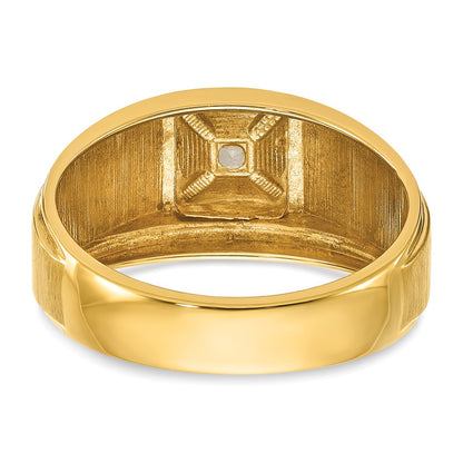IB Goodman 10k Two-tone Mens Polished and Satin 1/6 carat Diamond Complete Ring