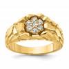 IB Goodman 10k Mens Polished 1/4 carat Diamond Cluster Nugget Complete Ring