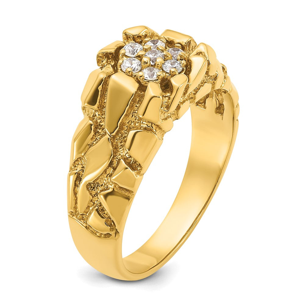IBGoodman 14k 1/4 carat Lab Grown Diamond VS/SI+ G+ Complete Men's Cluster Nugget Ring