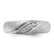 IBGoodman 14k White Gold Men's Polished and Satin 1/15 Carat AA Quality Diamond Ring