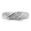IBGoodman 14k White Gold Men's Polished and Satin 1/15 Carat AA Quality Diamond Ring