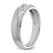 IBGoodman 14k White Gold Men's Polished and Satin 1/15 Carat AA Quality Diamond Ring