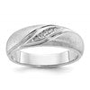 IBGoodman 14k White Gold Men's Polished and Satin 1/15 Carat AA Quality Diamond Ring