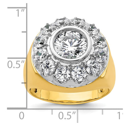 IBGoodman 14k Two-Tone 2 1/2 carat Lab Grown Diamond VS/SI+ G+ Semi-Mount Men's Cluster Ring