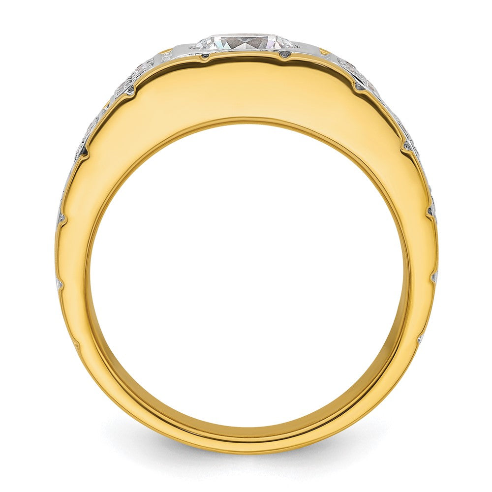 IBGoodman 14k Two-tone 3/8 carat Lab Grown Diamond VS/SI+ G+ Semi Mount Polished and Satin Men's Ring