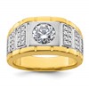 IBGoodman 14k Two-tone 3/8 carat Lab Grown Diamond VS/SI+ G+ Semi Mount Polished and Satin Men's Ring