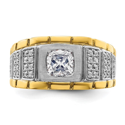 IBGoodman 14k Two Tone 1 3/8 carat Lab Grown Diamond VS/SI+ G+ Complete Polished Men's Ring