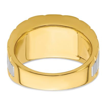 IBGoodman 14k Two Tone 3/8 carat Lab Grown Diamond VS/SI+ G+ Semi Mount Polished Men's Ring
