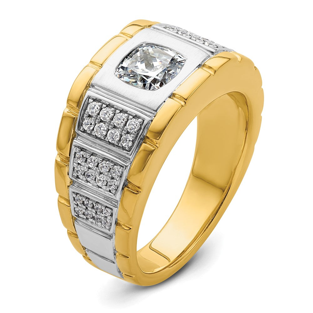 IBGoodman 14k Two Tone 1 3/8 carat Lab Grown Diamond VS/SI+ G+ Complete Polished Men's Ring