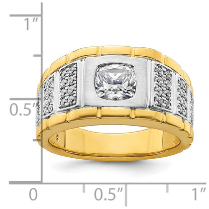 IBGoodman 14k Two Tone 3/8 carat Lab Grown Diamond VS/SI+ G+ Semi Mount Polished Men's Ring