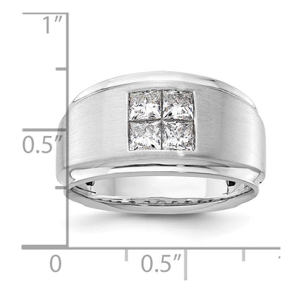 IBGoodman 14k White Gold 7/8 carat Lab Grown Diamond VS/SI+ G+ Complete Men's Ring