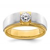 IBGoodman 14k Two-tone 3/4 carat Lab Grown Diamond VS/SI+ G+ Complete Satin Men's Ring