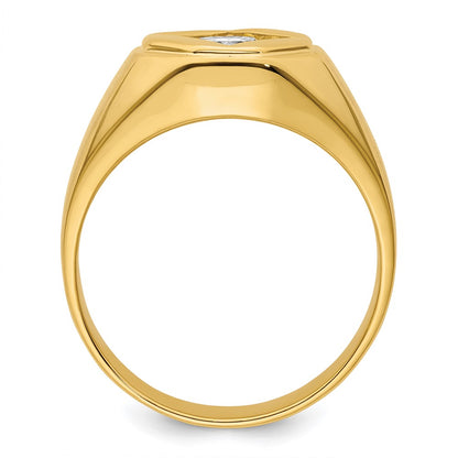 IBGoodman 14k 1 carat Lab Grown Diamond VS/SI+ G+ Complete Polished and Satin Men's Ring