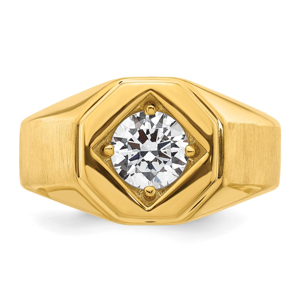 IBGoodman 14k 1 carat Lab Grown Diamond VS/SI+ G+ Complete Polished and Satin Men's Ring