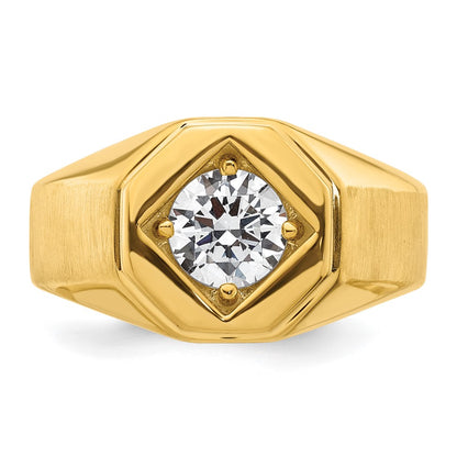 IBGoodman 14k 1 carat Lab Grown Diamond VS/SI+ G+ Complete Polished and Satin Men's Ring
