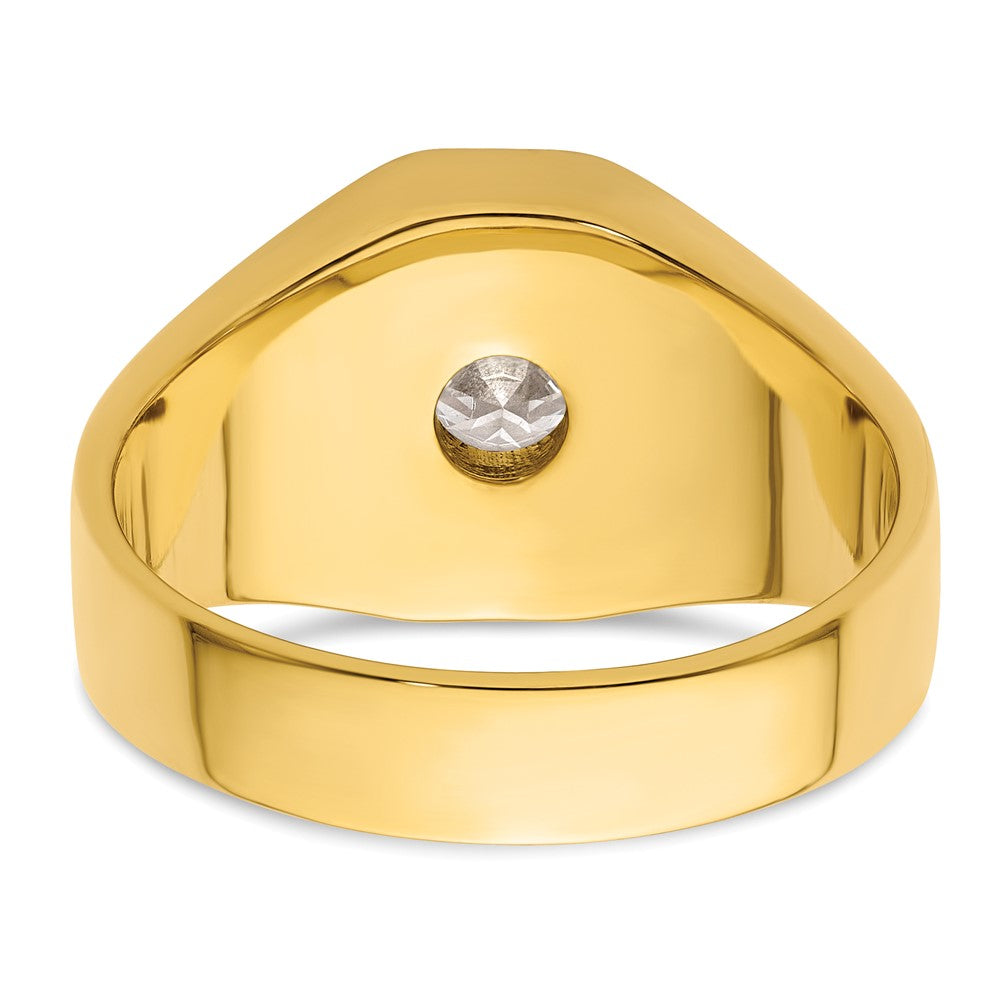 IBGoodman 14k 1 carat Lab Grown Diamond VS/SI+ G+ Complete Polished and Satin Men's Ring
