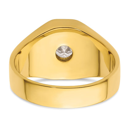 IBGoodman 14k 1 carat Lab Grown Diamond VS/SI+ G+ Complete Polished and Satin Men's Ring