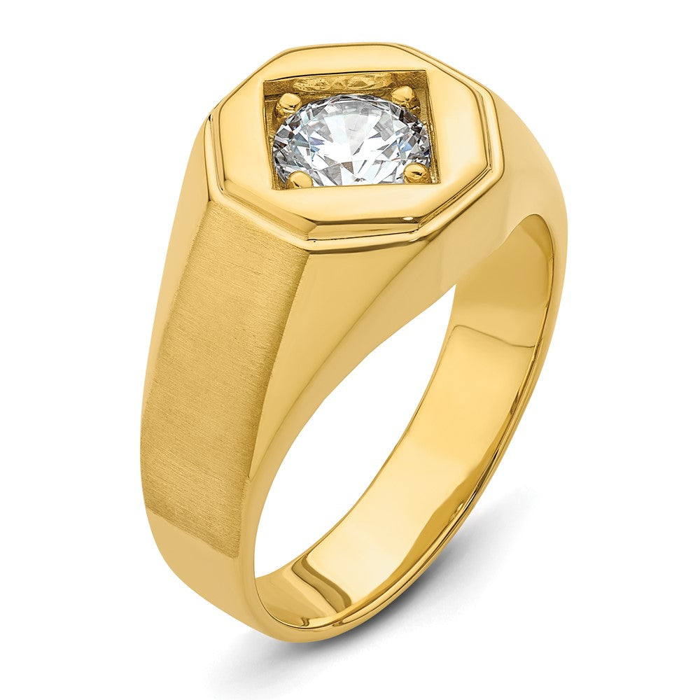 IBGoodman 14k 1 carat Lab Grown Diamond VS/SI+ G+ Complete Polished and Satin Men's Ring