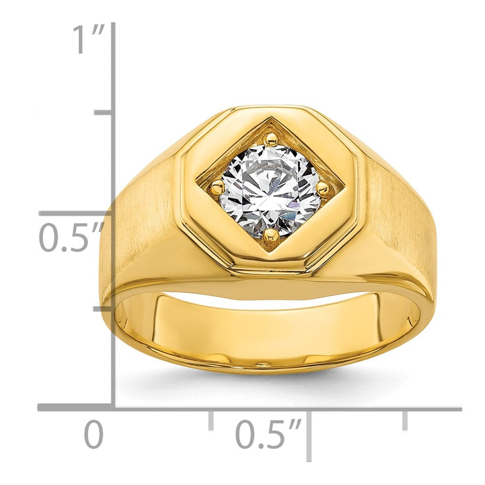 IBGoodman 14k 1 carat Lab Grown Diamond VS/SI+ G+ Complete Polished and Satin Men's Ring