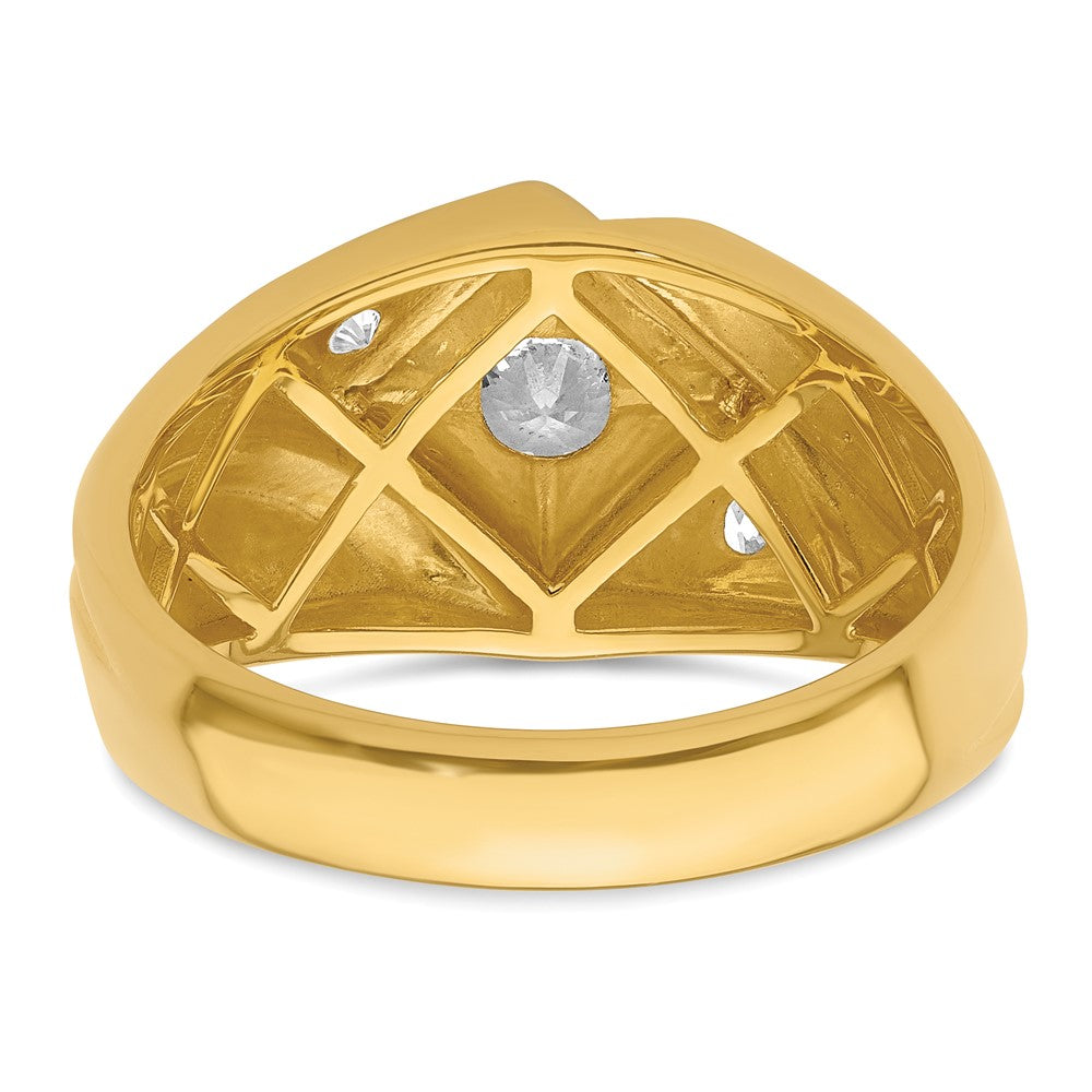 IBGoodman 14k with White Rhodium 3/4 carat Lab Grown Diamond VS/SI+ G+ Complete Polished and Satin Men's Ring
