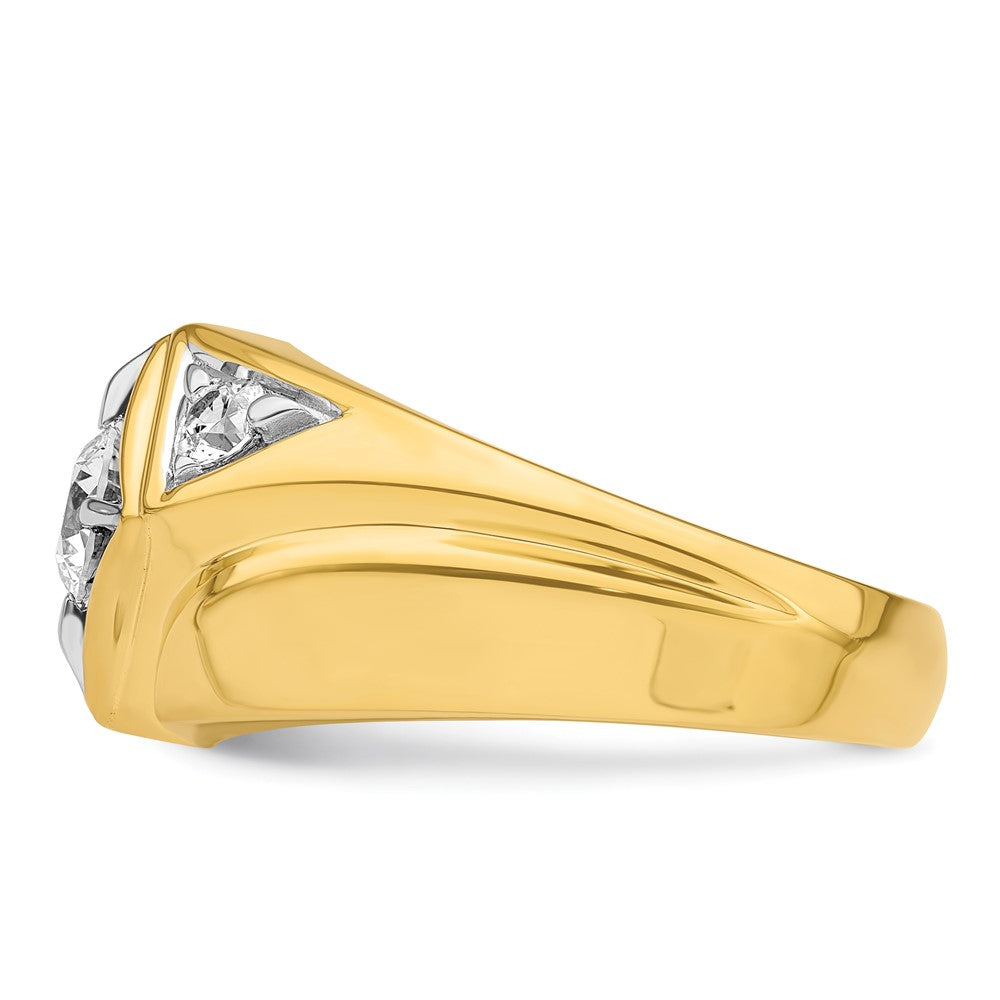 IBGoodman 14k with White Rhodium 7/8 carat Lab Grown Diamond VS/SI+ G+ Complete Polished and Satin Men's Ring