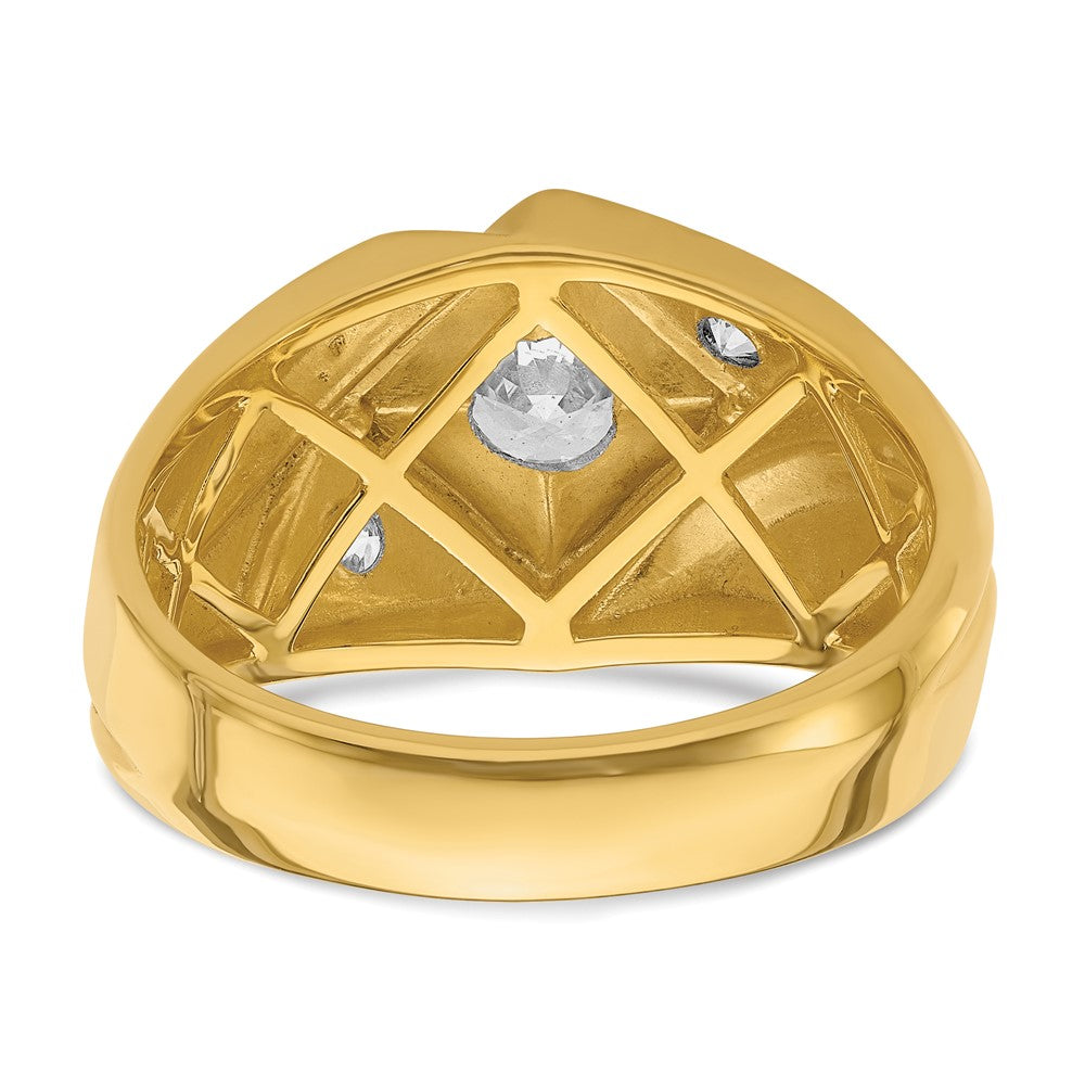 IBGoodman 14k with White Rhodium 7/8 carat Lab Grown Diamond VS/SI+ G+ Complete Polished and Satin Men's Ring