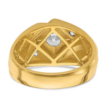 IBGoodman 14k with White Rhodium 7/8 carat Lab Grown Diamond VS/SI+ G+ Complete Polished and Satin Men's Ring