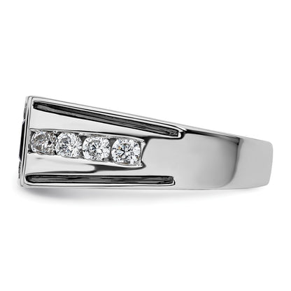 IBGoodman 14k White Gold Black Rhodium 7/8 carat Lab Grown Diamond VS/SI+ G+ and Onyx Complete Men's Ring